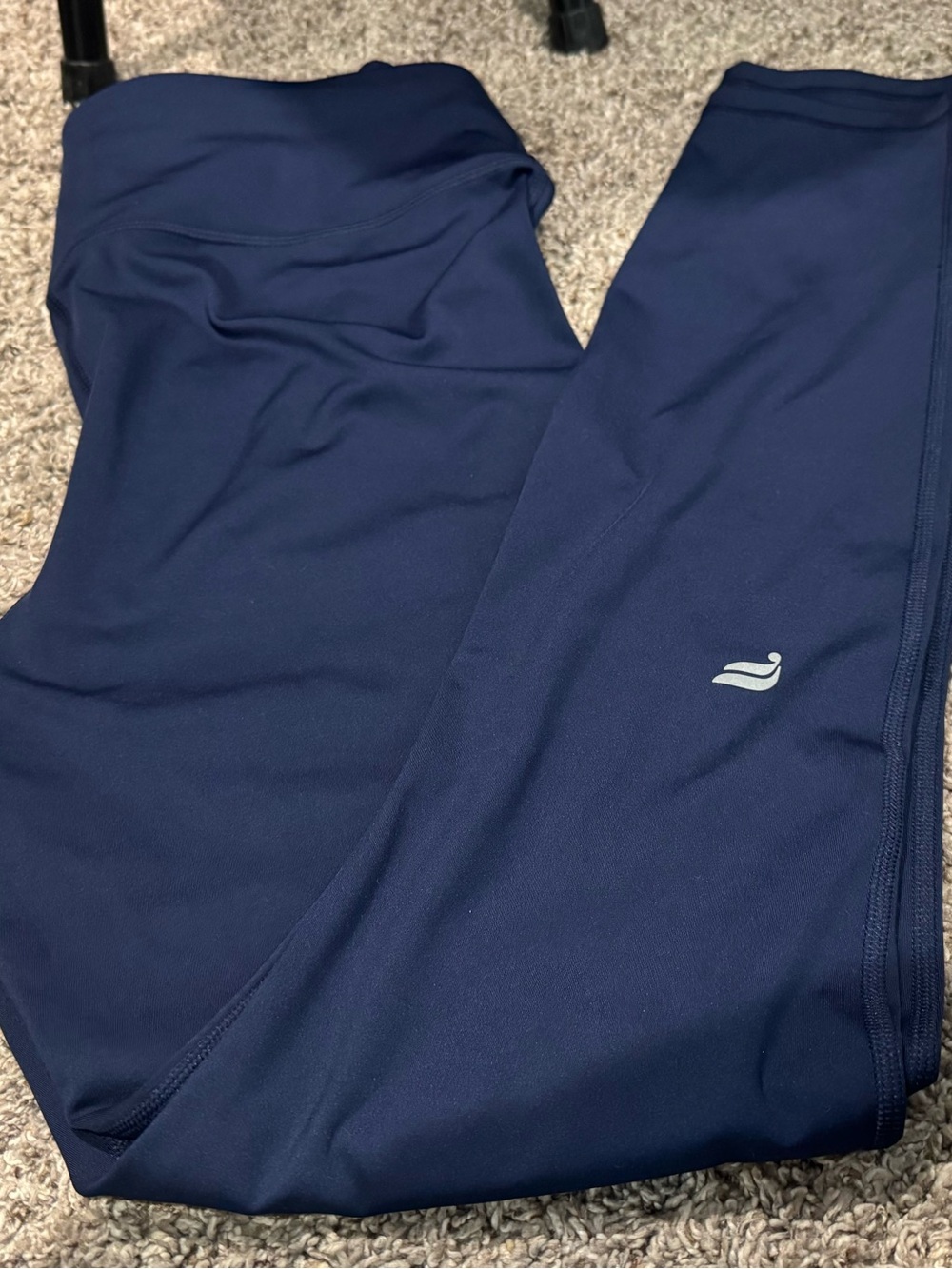 Navy Fabletics Active Leggings with Reflective Logo